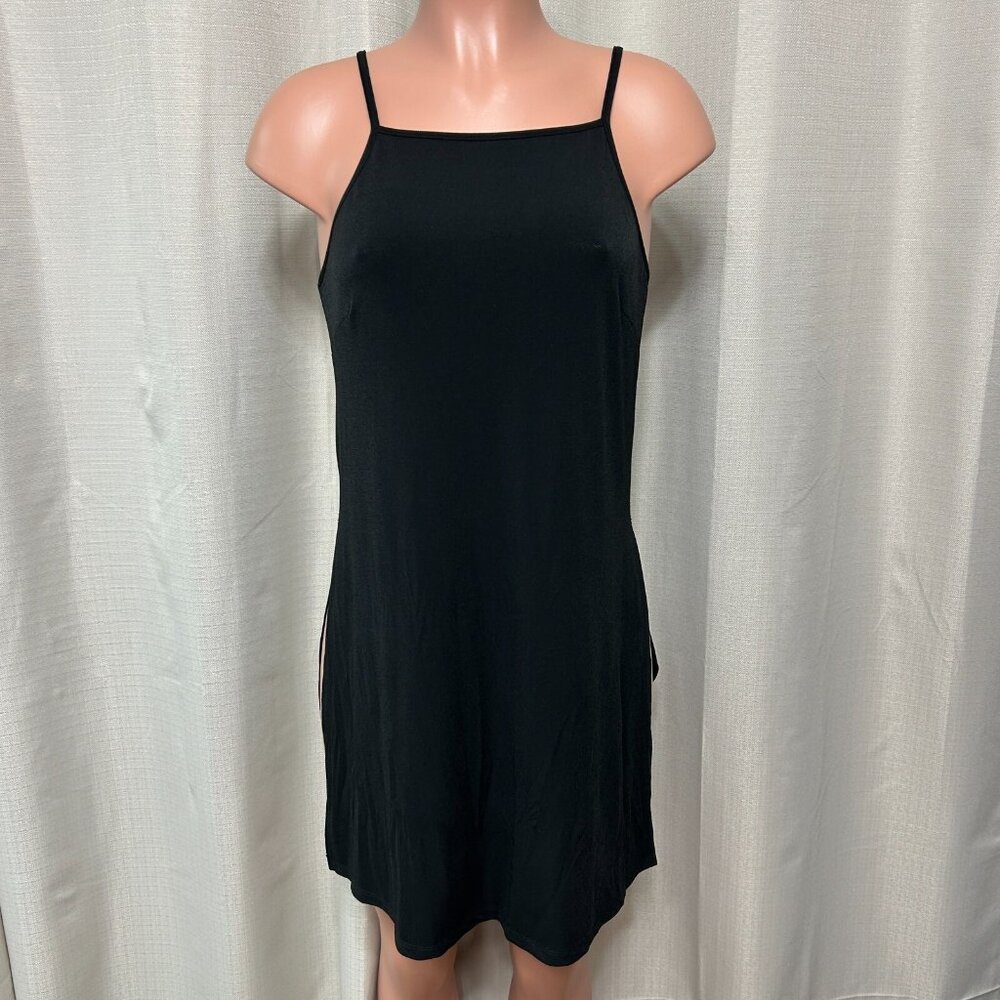BCBGeneration Side Slit Long Tank Top Tunic Women's Size Small Black NWT